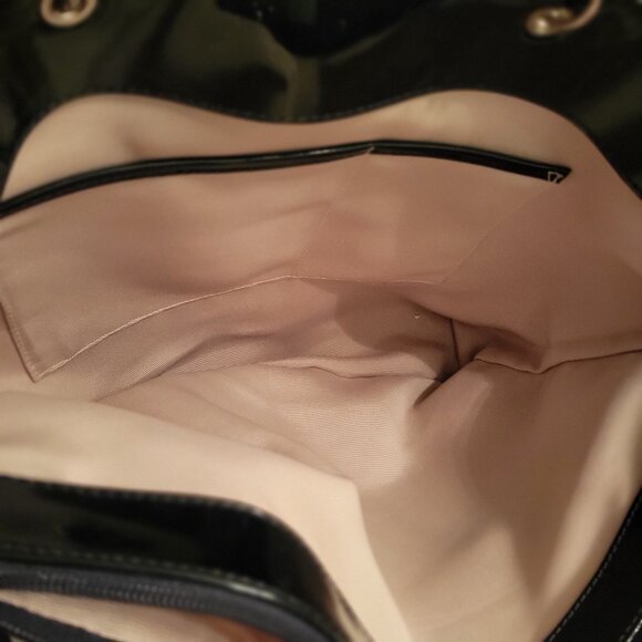 Ann Taylor Black Woven Tote with Wooden Handles - Picture 10 of 10